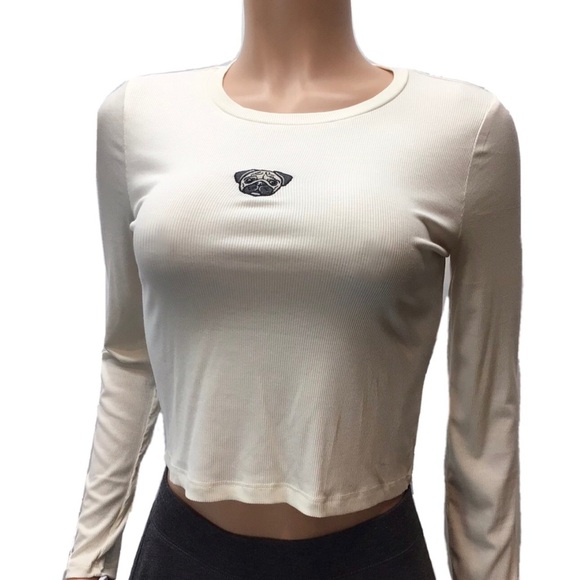 Wild Fable Pug Ribbed Long Sleeve Fitted Top - Picture 2 of 12